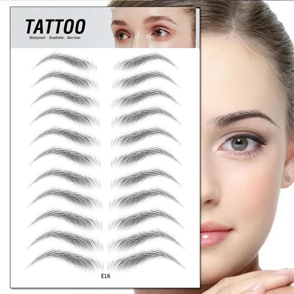 Hair-like Eyebrow Tattoo Sticker False Eyebrows Waterproof Lasting Makeup Kit